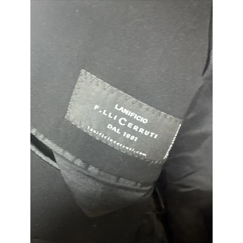 Banana Republic Cerruti Wool Blazer Black Tailored Fit Men 40R Sport Coat‎